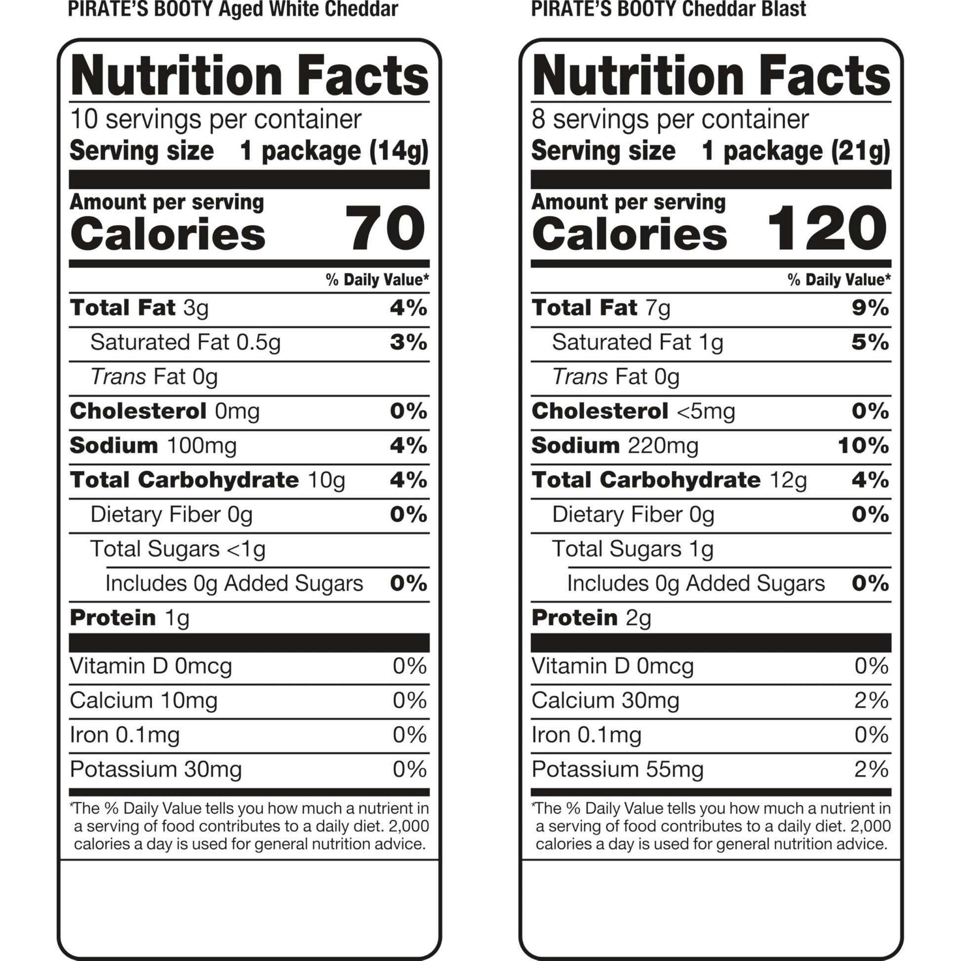 Pirate's Booty Aged White Cheddar and Cheddar Blast Cheese Puffs Variety Pack, Gluten - Free, Kids Snacks, 0.5oz and 0.75oz (18ct) - Fresh Hearth