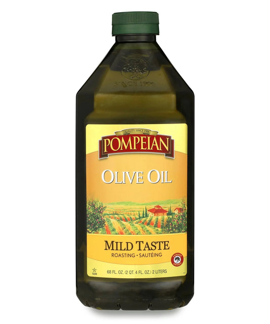 Pompeian Mild Taste Olive Oil, Perfect for Roasting & Sauteing, Naturally Gluten - Free, Non - Allergenic, Non - GMO, 68 FL. OZ. - Fresh Hearth