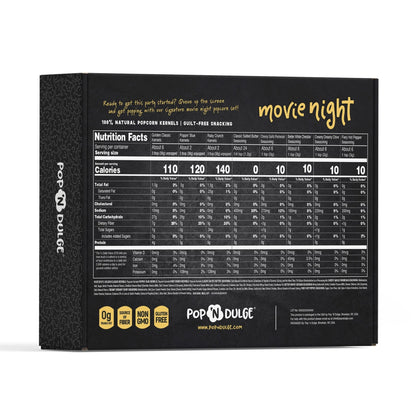 Pop n' Dulge Popcorn Movie Night Supplies 16 pcs Gift Set, 5 Gourmet Popcorn Kernels, 5 Seasoning Variety Packs Non - GMO Kosher Snacks, Great Housewarming Family Date Night Gifts Basket Ideas For Him Her - Fresh Hearth