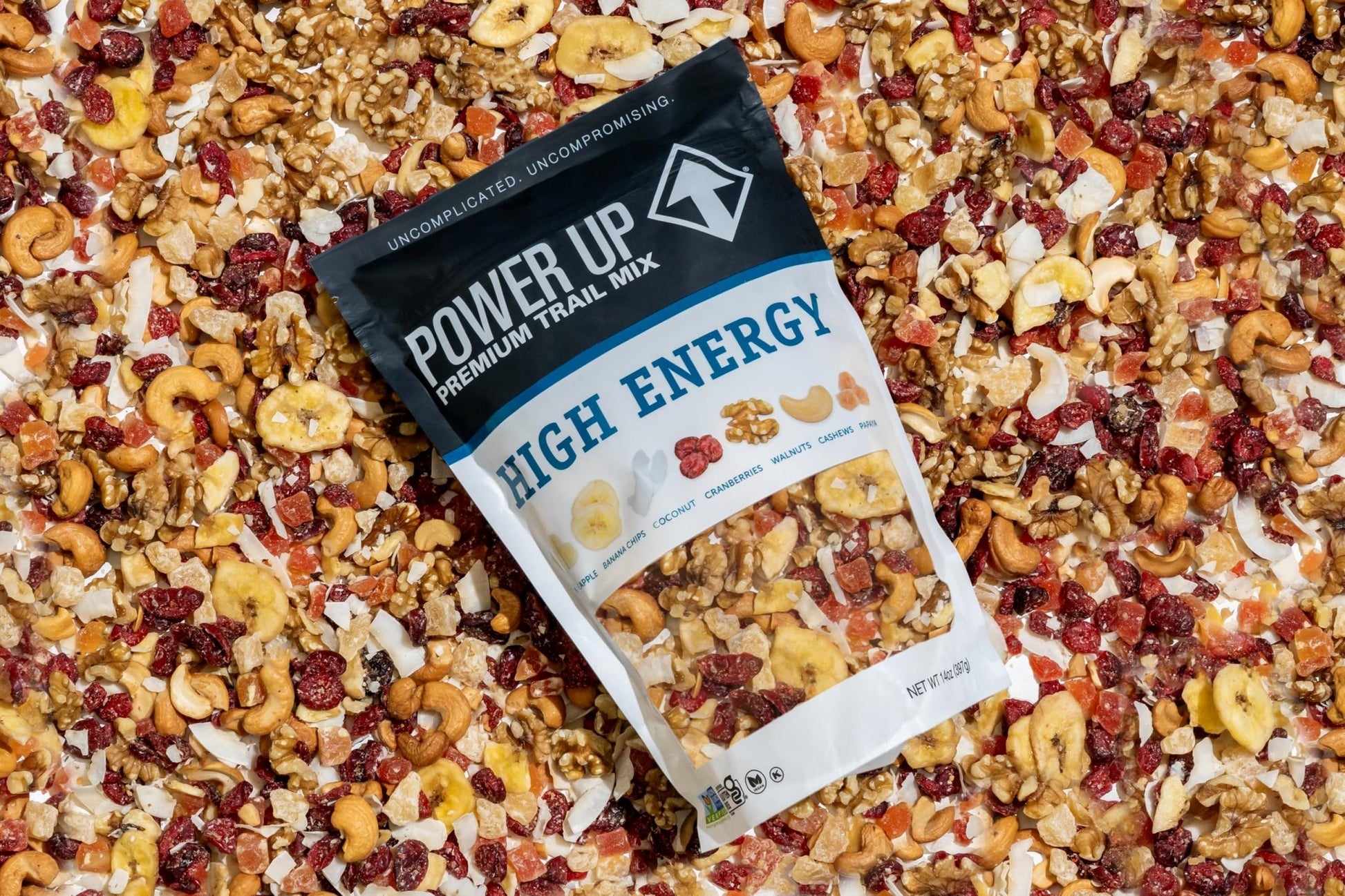 Power Up Premium Trail Mix - High Energy Trail Mix 14oz, Gluten Free, Vegan, Non - GMO. (2 Pack) - Fresh Hearth
