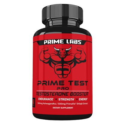 Prime Labs Prime Test Pro - Testosterone Supplement for Men - Test, Vitality, & Energy Booster - with Ashwagandha, PrimaVie Shilajit Extract, & DIM - 60 Capsules - Fresh Hearth