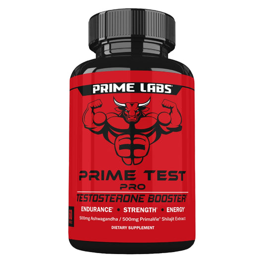 Prime Labs Prime Test Pro - Testosterone Supplement for Men - Test, Vitality, & Energy Booster - with Ashwagandha, PrimaVie Shilajit Extract, & DIM - 60 Capsules - Fresh Hearth