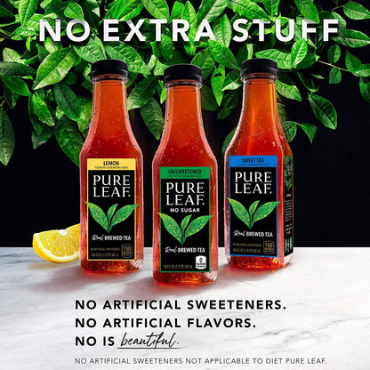 Pure Leaf Iced Tea, Unsweetened 3 Flavor Variety Pack, Zero Sugar & Zero Calories, 18.5 Fl Oz Bottles (Pack of 12) - Fresh Hearth