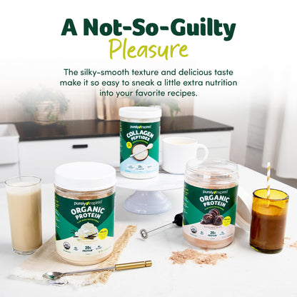 Purely Inspired Plant - Based Protein Powder for Men & Women, Rich Decadent Chocolate (16 Servings) - Vegan & Organic - 20g of Pea Protein Powder for Smoothies & Shakes - Dairy - Free, & Gluten - Free - Fresh Hearth