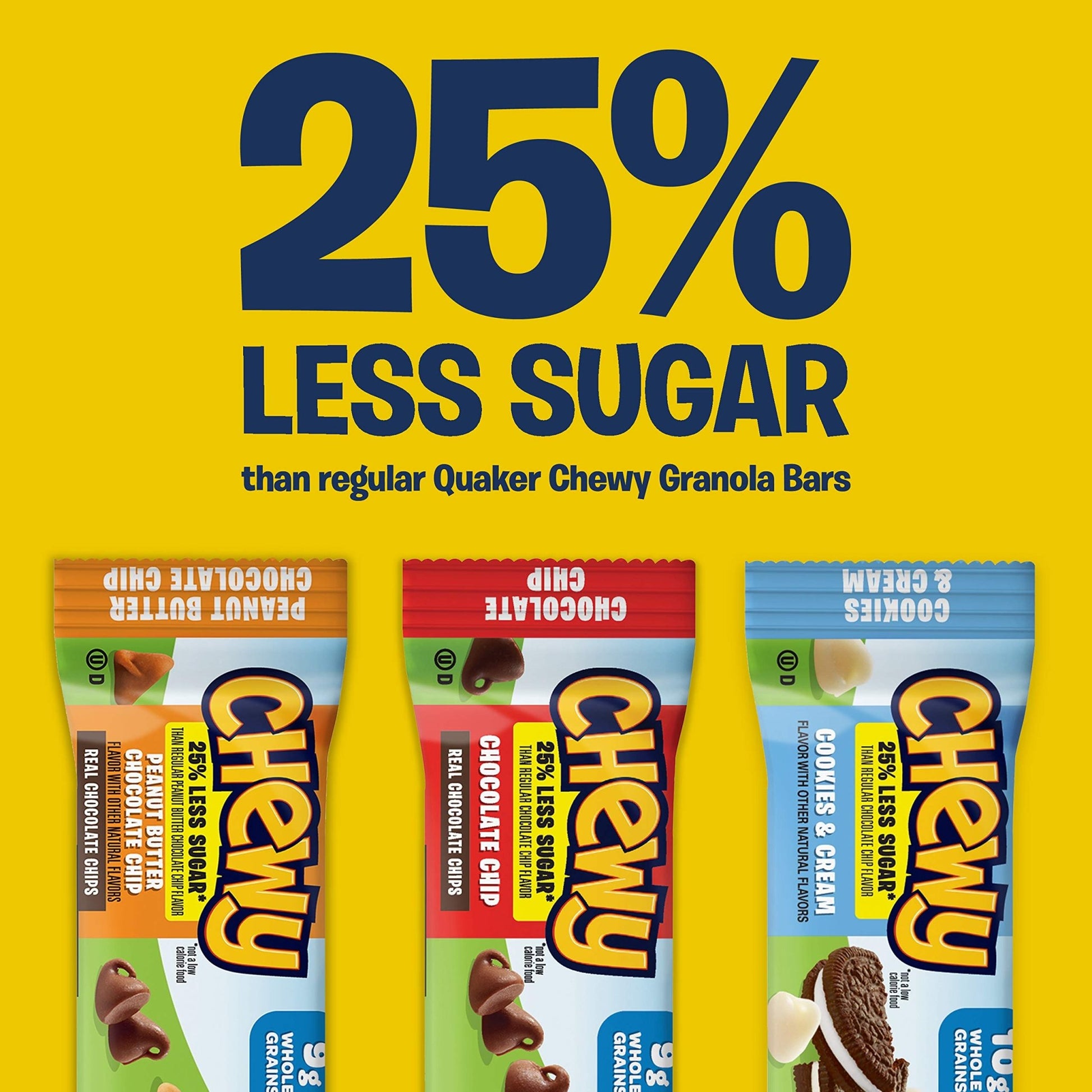 Quaker Chewy Lower Sugar Granola Bars, Chocolate Chip, 58 Count - Fresh Hearth