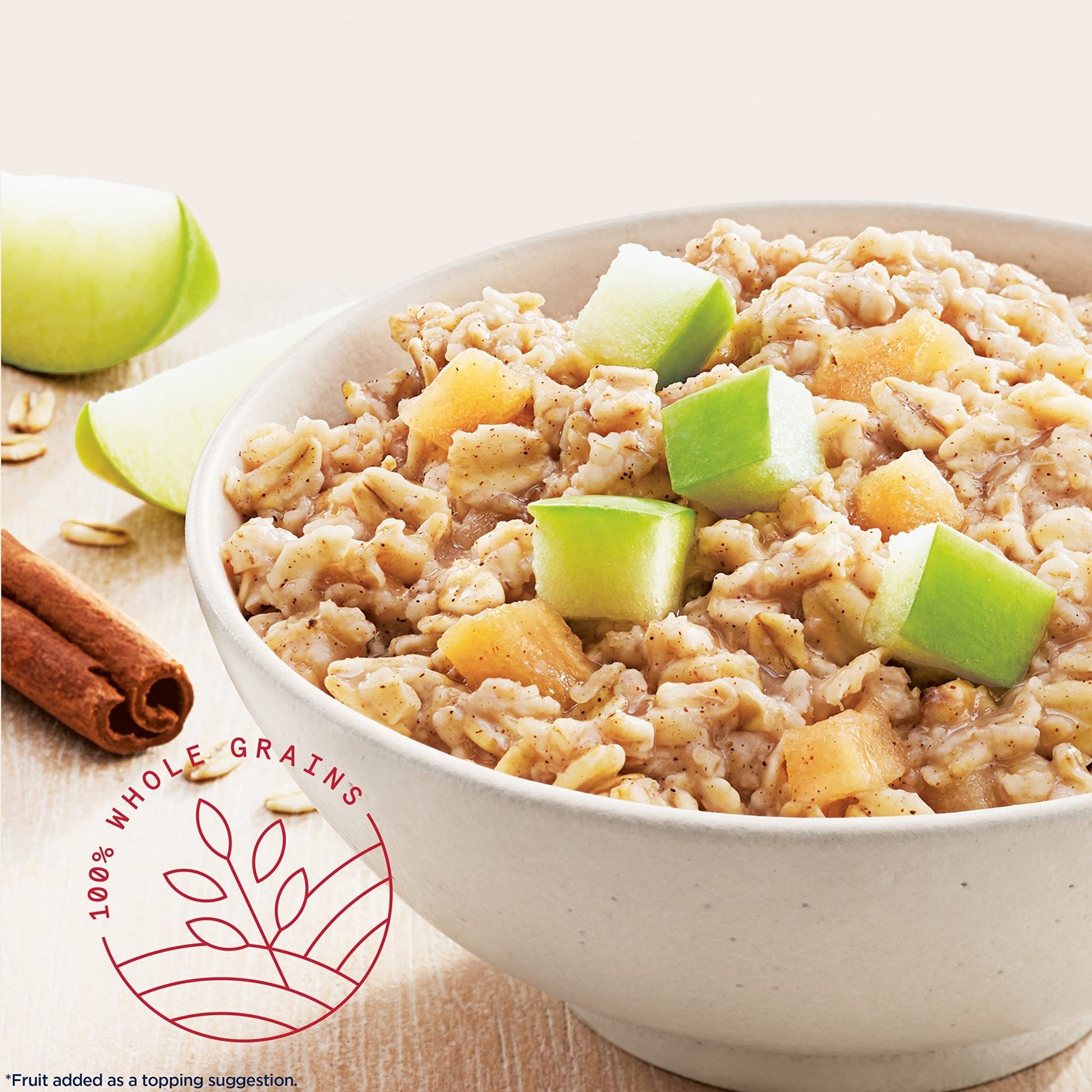 Quaker Instant Oatmeal, Apples and Cinnamon, Individual Packets (48 Count of 1.51 oz Packets), 72.48 oz - Fresh Hearth