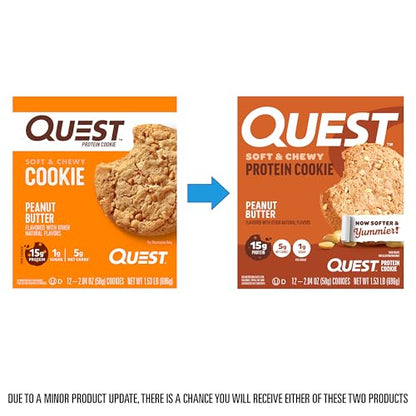 Quest Nutrition Peanut Butter Protein Cookie, 15g Protein, 1g Sugar, 5g Net Carbs, Keto Friendly, High Protein, Low Carb; 12 Count - Fresh Hearth