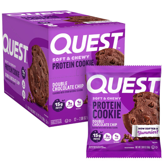 Quest Soft & Chewy Protein Cookie - Double Chocolate Chip (12 Cookies) - Fresh Hearth