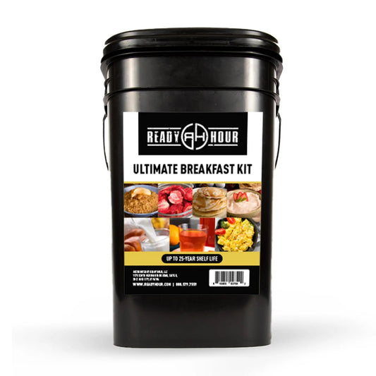Ready Hour Breakfast Bucket (128 Servings), Emergency Food Supply, Emergency Food Kit, 25 - Year Shelf Life Food, Survival Food Buckets, Long - Lasting Food Supply, Flood - Safe Container - Fresh Hearth