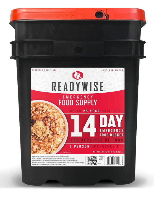 READYWISE - 14 Day, Emergency Food Supply, 150 Servings, 1 Bucket, Freeze Dried, MRE, Pre - made, Camping Essentials, Survival Kit, Food for Hiking, Adventure and Emergencies, 25 - Year Shelf Life - Fresh Hearth