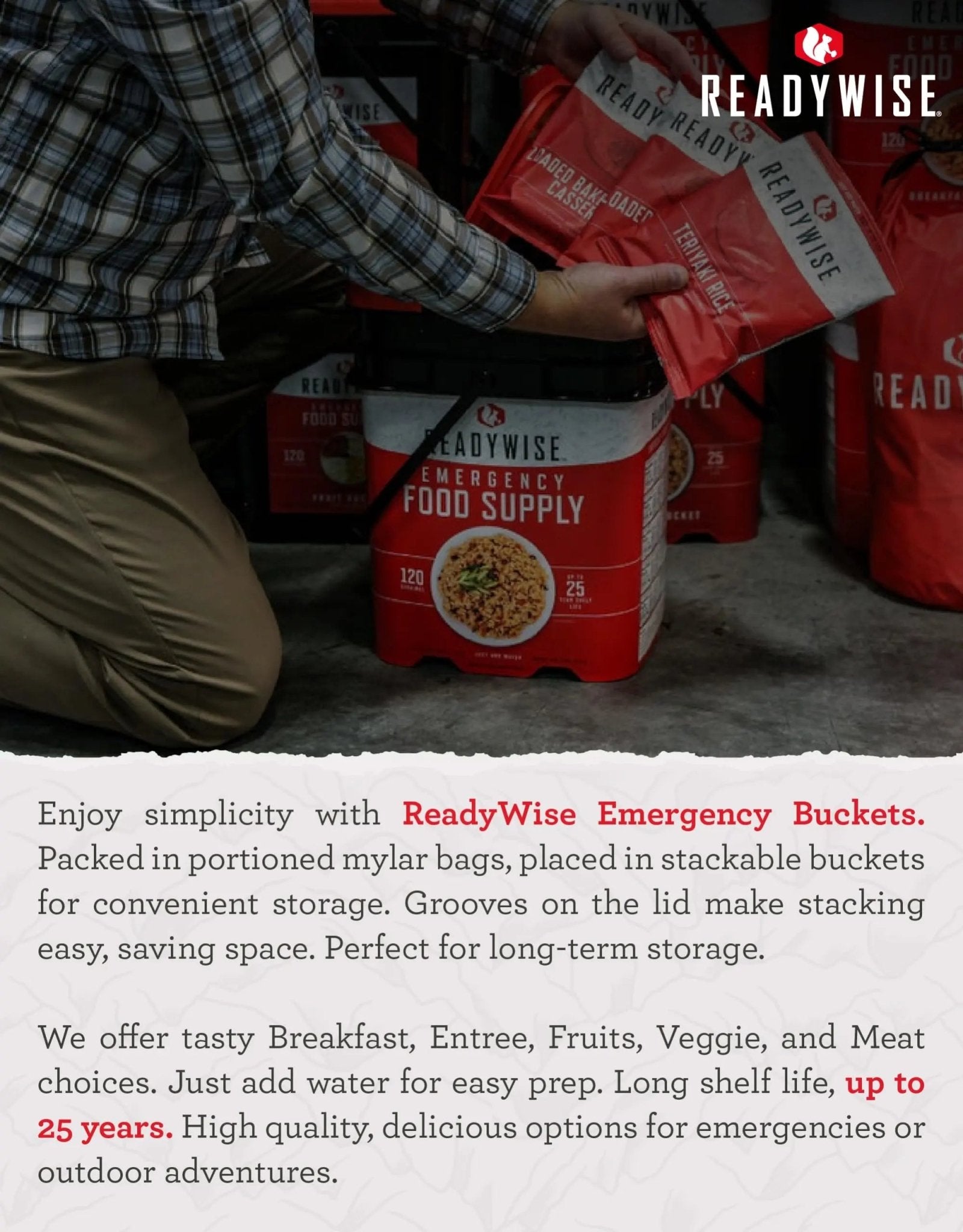 READYWISE - 72 Hours, 30 Servings, Emergency Food Supply, MRE, Pre - made, Freeze - Dried, Survival Food, Meal Essentials for, Camping, Hiking, and, Emergencies, Individually Packaged, 25 - Year Shelf Life - Fresh Hearth