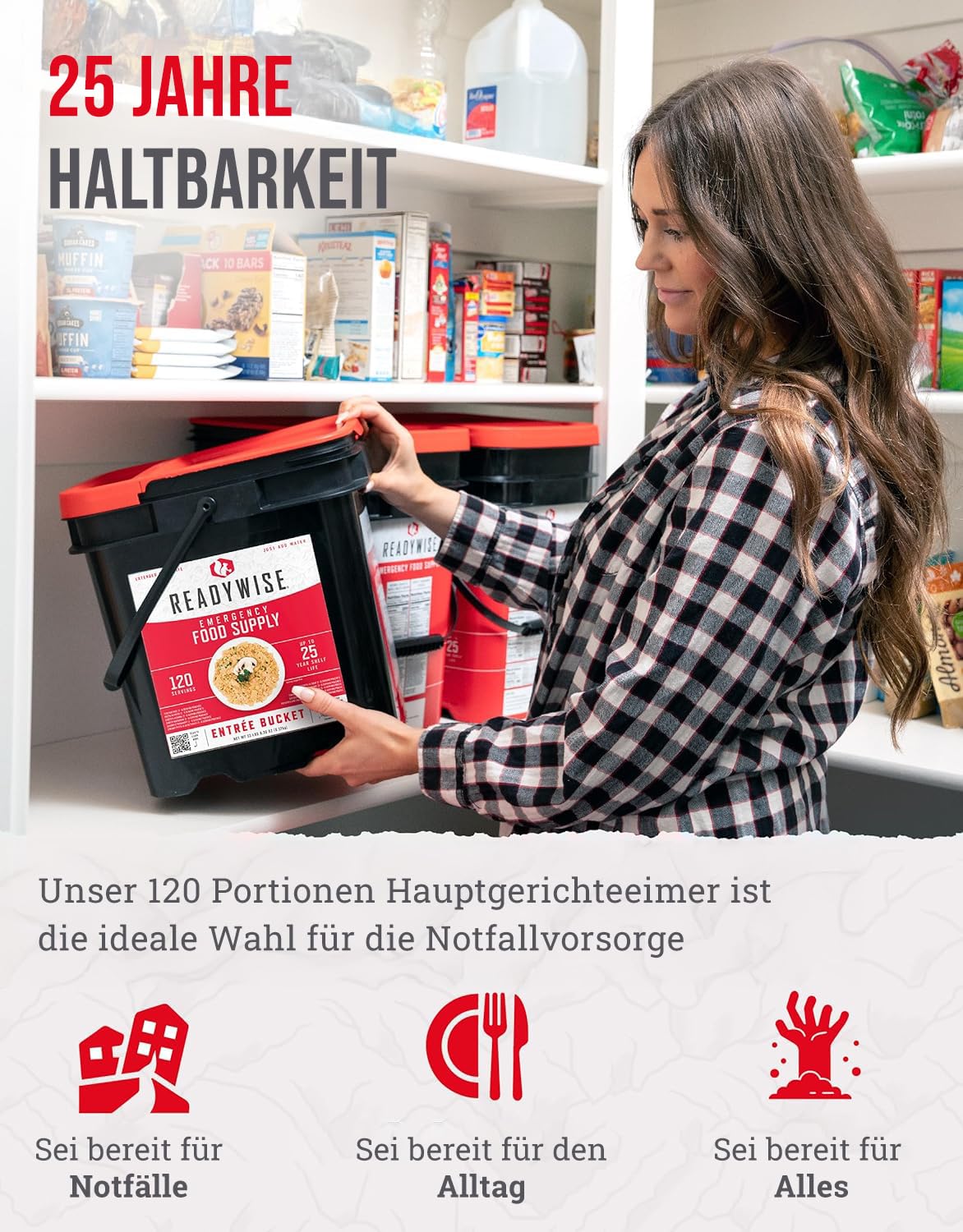 ReadyWise Emergency Food Supply - 120 Servings Favorites Sample Bucket, Survival Food Kit, Freeze Dried Prepper Food & Dehydrated Meals for Camping Essentials & Backpacking, up to 25 Year Shelf Life - Fresh Hearth