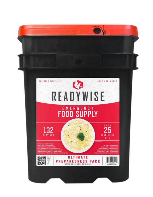 READYWISE - Emergency Food Supply, 132 Servings, 1 Bucket, Freeze - Dried, MRE, Survival and Adventure Essentials for Camping, Hiking & Emergencies, Individually Packaged, Up to 25 Year Shelf Life - Fresh Hearth
