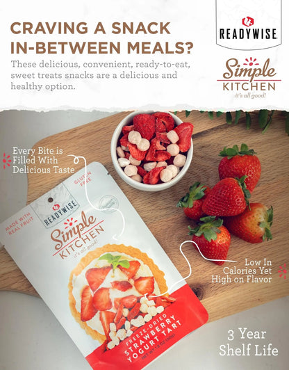 READYWISE - organic snacks - Simple Kitchen, Sweet Treats Variety Pack, 8 Servings, Pack of 4, Fruit Snacks, Healthy, Organic, Chips, Gluten Free Options, Camping, Hiking Snacks, Backpacking Food, Resealable Pouch - Fresh Hearth