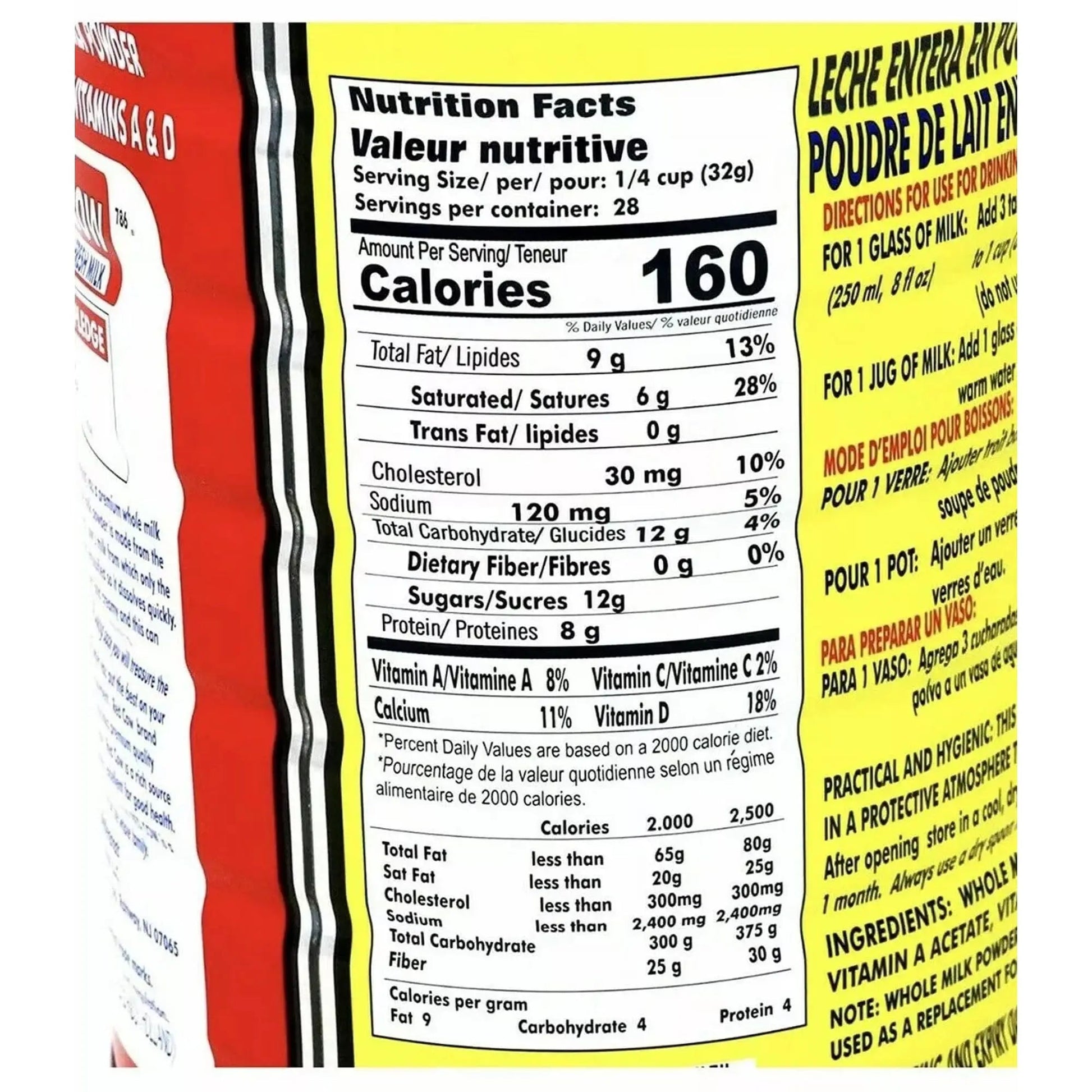 Red Cow Milk Powder, Full Cream Milk Powder 2.5 Kg (5.5lb), Made From Real Fresh Milk, Product of Netherlands. - Fresh Hearth
