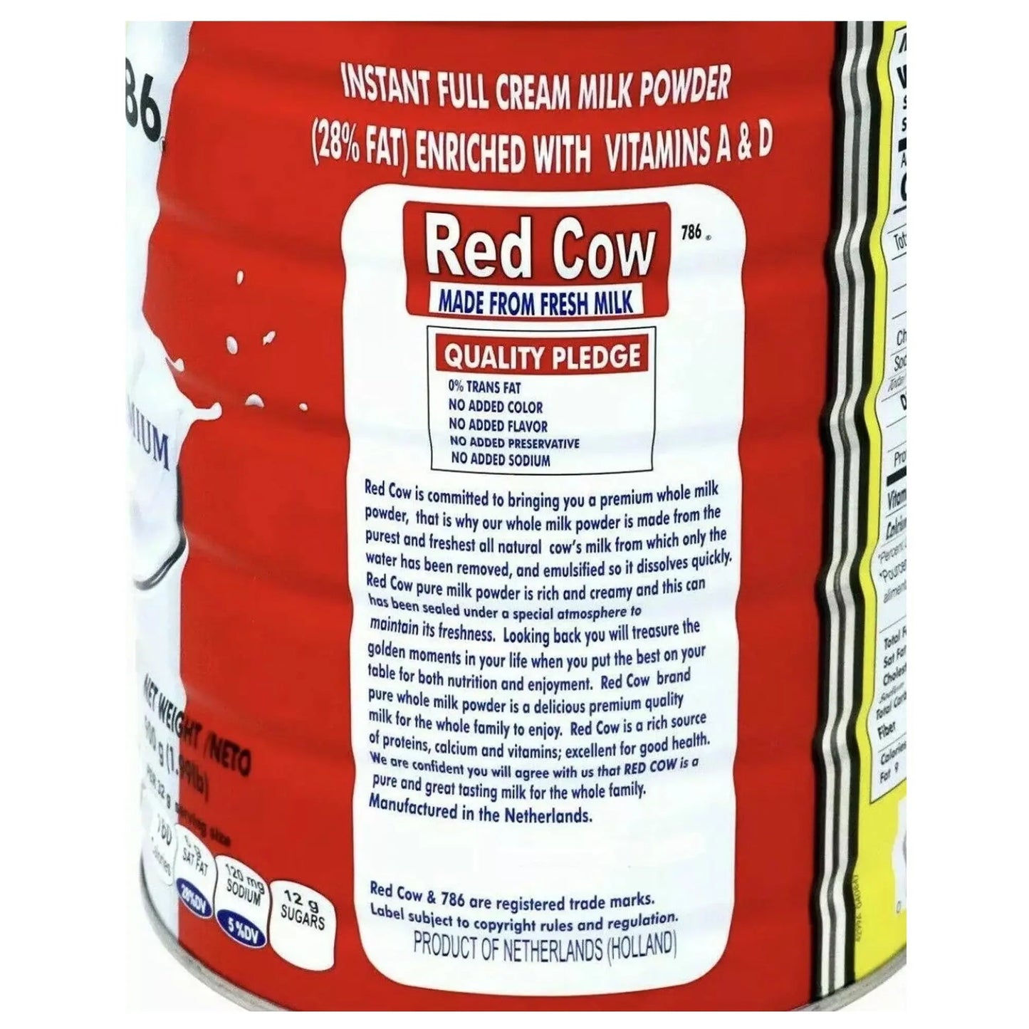 Red Cow Milk Powder, Full Cream Milk Powder 2.5 Kg (5.5lb), Made From Real Fresh Milk, Product of Netherlands. - Fresh Hearth