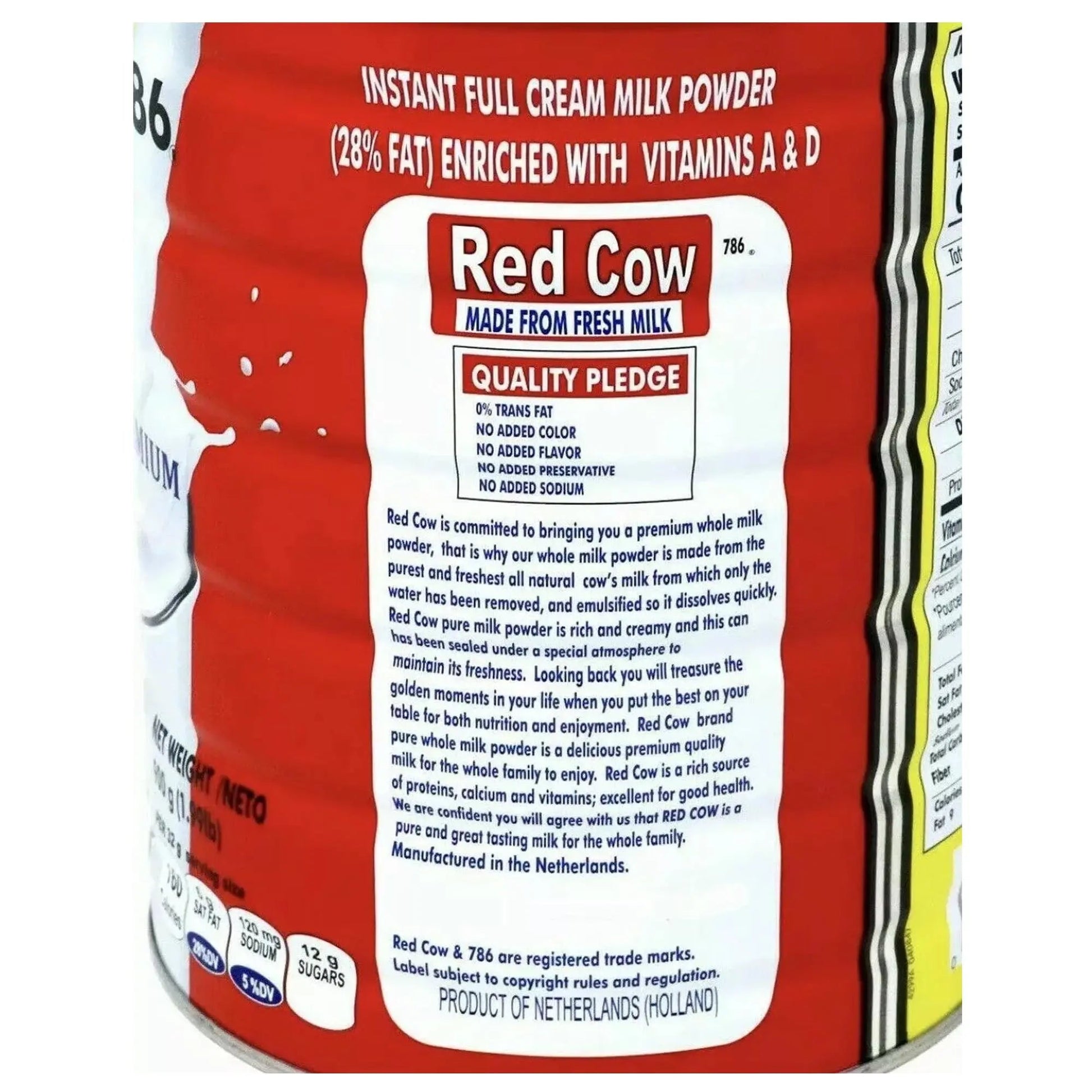 Red Cow Milk Powder, Full Cream Milk Powder 2.5 Kg (5.5lb), Made From Real Fresh Milk, Product of Netherlands. - Fresh Hearth