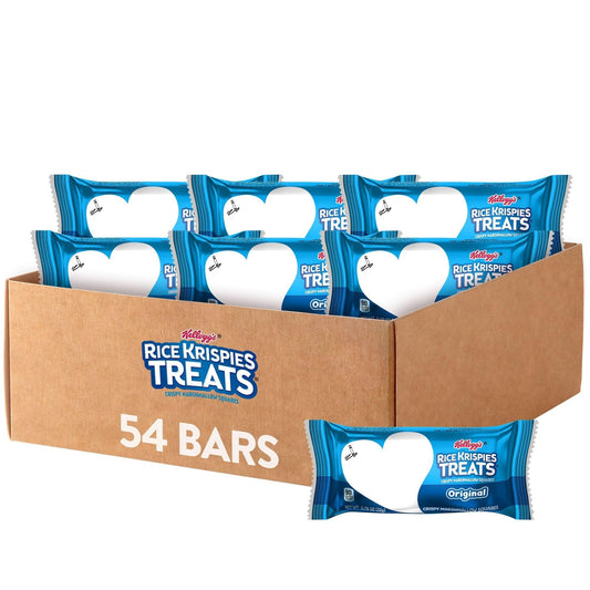 Rice Krispies Treats Crispy Marshmallow Squares, Kids Snack Box, Cereal Bars, Original (54 Count) - Fresh Hearth