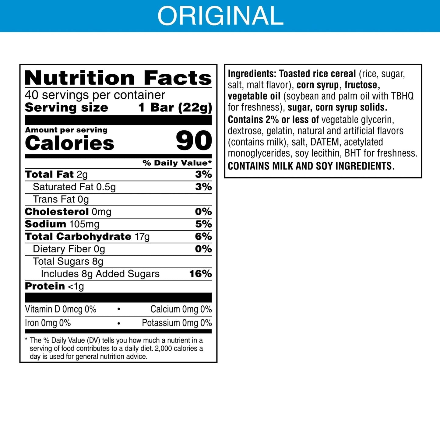 Rice Krispies Treats Crispy Marshmallow Squares, Kids Snacks, Snack Bars, Original, 31.2oz Box (40 Bars) - Fresh Hearth