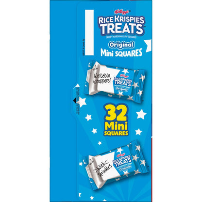 Rice Krispies Treats Mini Crispy Marshmallow Squares, 4th of July Snacks, Original with Star - Spangled Sprinkles, 12.4oz Box (32 Bars) - Fresh Hearth