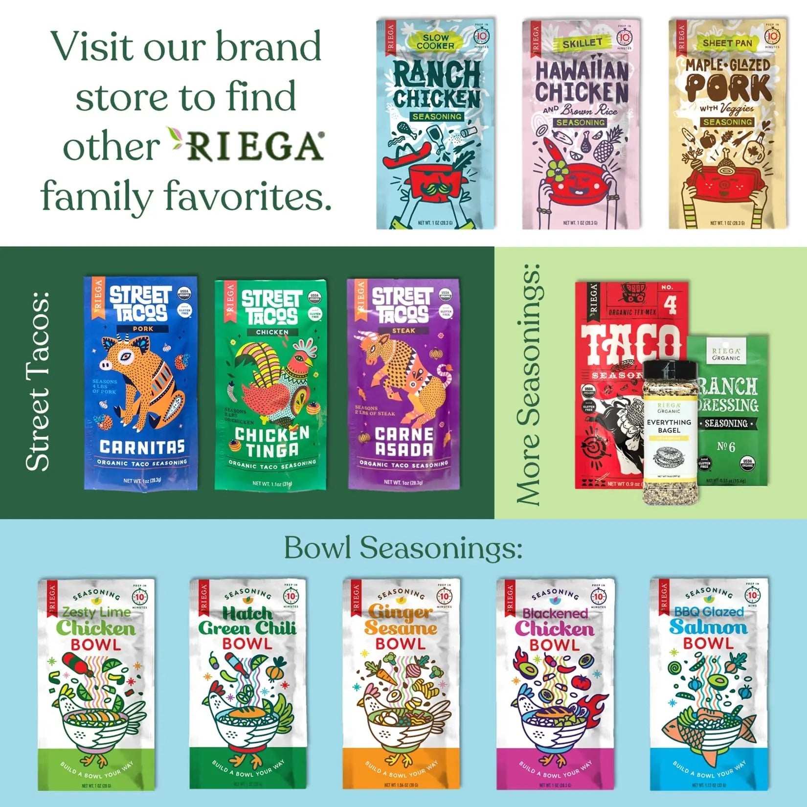 Riega Organic Taco Seasoning, Perfect Tex Mex Spice Mix for Taco Tuesday and Chili 14 Ounce (Pack of 1) - Fresh Hearth