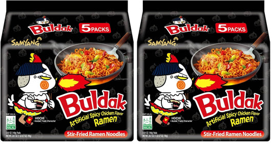Samyang Buldak Spicy Ramen, Hot Chicken Ramen, Korean Stir - Fried Instant Noodle, Original, 1 Bag with 10 Pack - Fresh Hearth