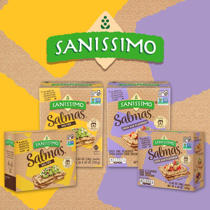 Sanissimo Salmas Salted, 40 packs of 3 Crackers, Oven Baked Corn Crackers, Gluten Free, Non GMO, Kosher Certified - Fresh Hearth
