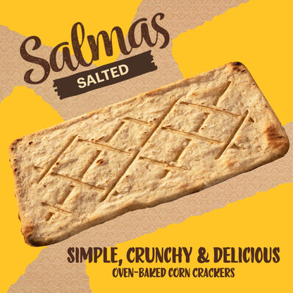 Sanissimo Salmas Salted, 40 packs of 3 Crackers, Oven Baked Corn Crackers, Gluten Free, Non GMO, Kosher Certified - Fresh Hearth