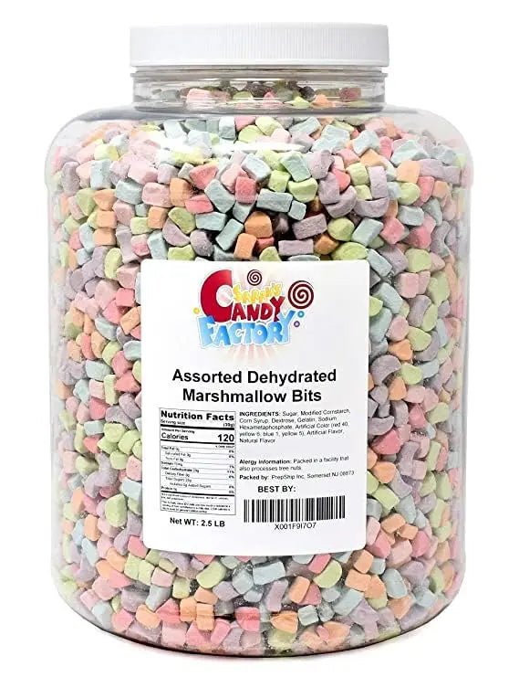Sarah's Candy Factory Assorted Dehydrated Marshmallow Bits in Jar, 2.5 Lbs (updated) - Fresh Hearth