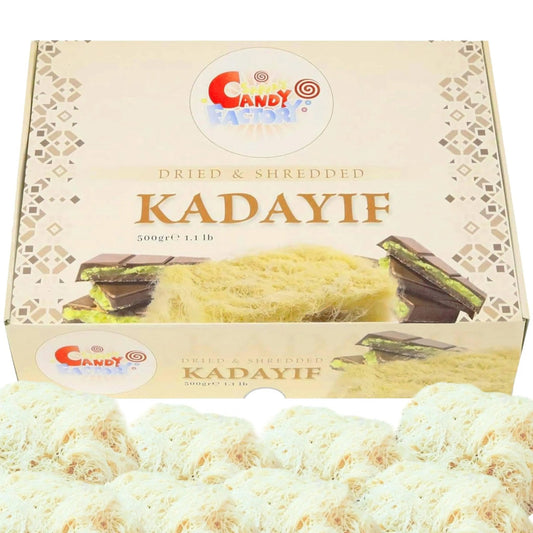 Sarah's Candy Factory Premium 500gr Dried & Shredded Kadayif (Kataifi) Fillo Dough, Kurutulmus Kadayif Pastry Dough, Phyllo Dough for Dubai Chocolate, (1.1lb) - Fresh Hearth