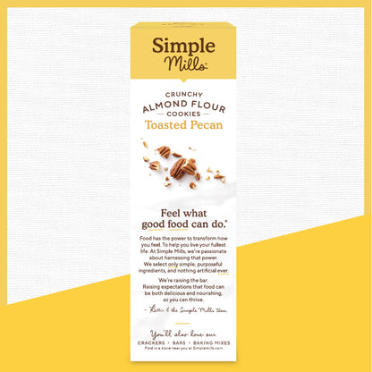 Simple Mills Almond Flour Crunchy Cookies, Toasted Pecan - Gluten Free, Vegan, Healthy Snacks, Made with Organic Coconut Oil, 5.5 Ounce (Pack of 3) - Fresh Hearth