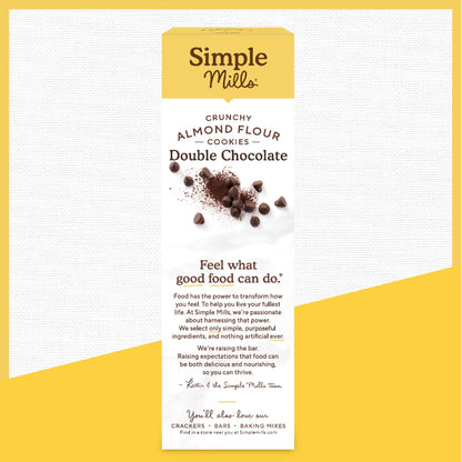 Simple Mills Almond Flour Double Chocolate Chip Cookies, Gluten Free and Delicious Crunchy Cookies, Organic Coconut Oil, Good for Snacks (Packaging May Vary), 5.5 Ounce (Pack of 3) - Fresh Hearth