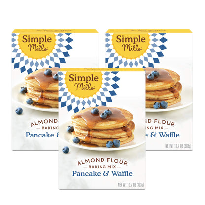 Simple Mills Almond Flour Pancake & Waffle Mix, Original - Gluten Free, Plant Based, Paleo Friendly, Breakfast 10.7 Ounce (Pack of 3) - Fresh Hearth