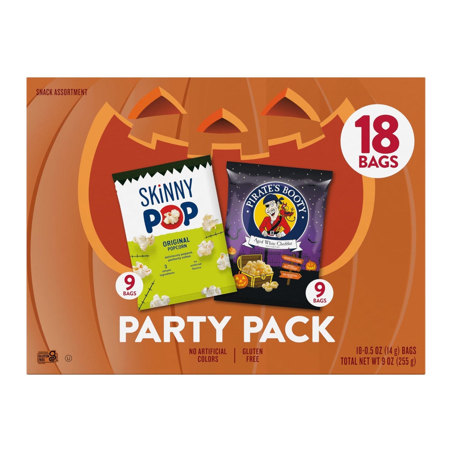 SkinnyPop & Pirate's Booty, Trick or Treat Snack Bags, Gluten - Free Snacks, 0.5oz, 18 Count - Fresh Hearth