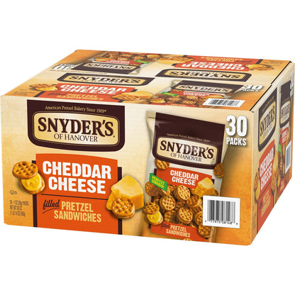 Snyder's of Hanover Pretzel Sandwiches, Cheddar Cheese, Snack Packs, 30 Ct - Fresh Hearth