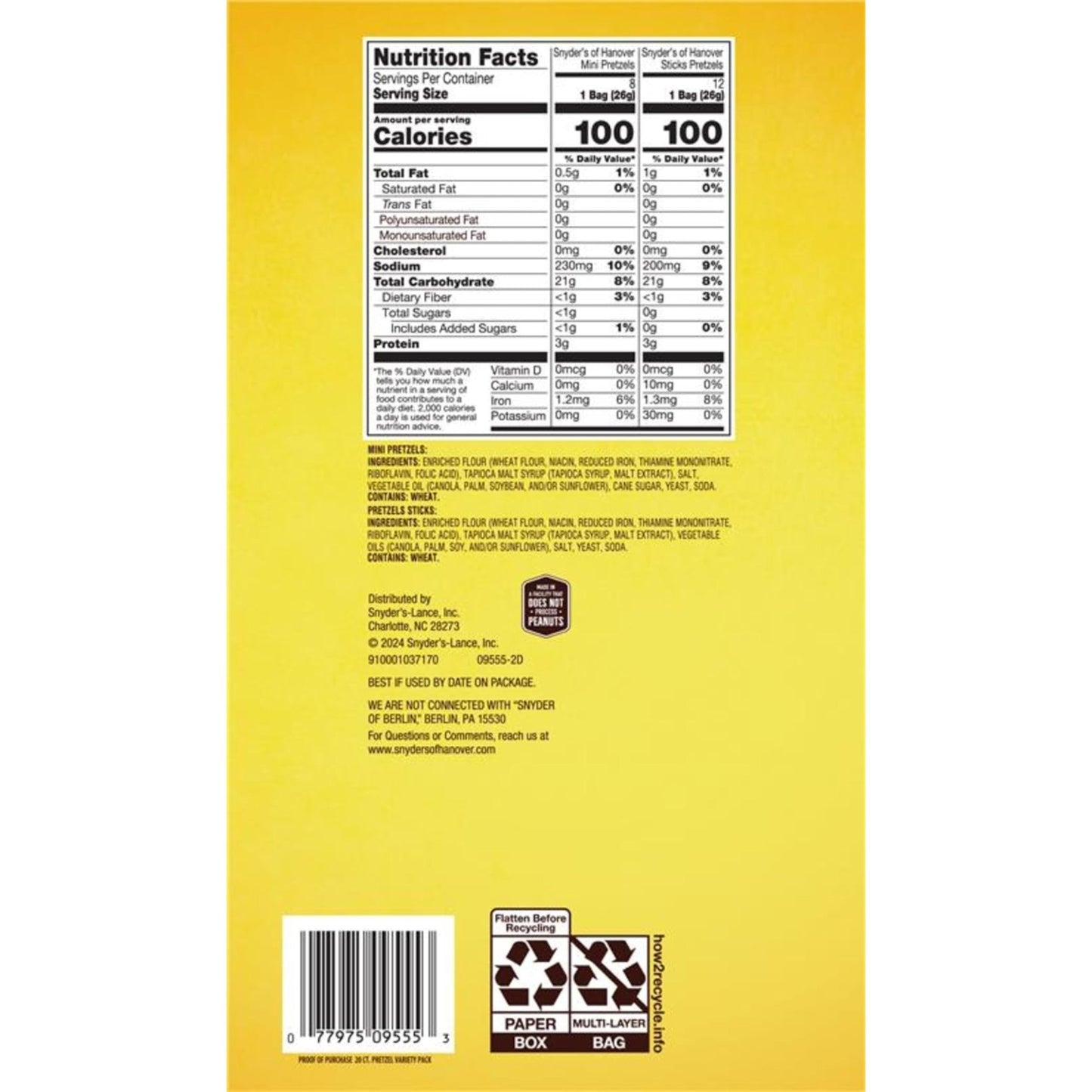 Snyder's of Hanover Variety Pack Pretzels, 20 Count 0.92 Oz - Fresh Hearth