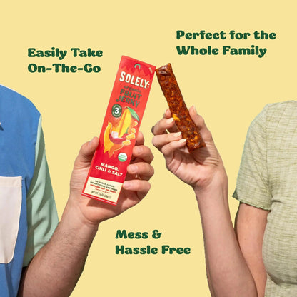 Solely - Organic Mango Fruit Jerky - 12 Individually Wrapped Fruit Strips - Fruit Leather Made from Dried Fruits - Healthy Snacks, Vegan - 0.8oz (23g) - Fresh Hearth