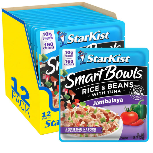 StarKist Smart Bowls Tuna, Rice and Beans, Jambalaya, 4.5 oz Pouch, Pack of 12 - Fresh Hearth