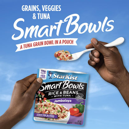 StarKist Smart Bowls Tuna, Rice and Beans, Jambalaya, 4.5 oz Pouch, Pack of 12 - Fresh Hearth