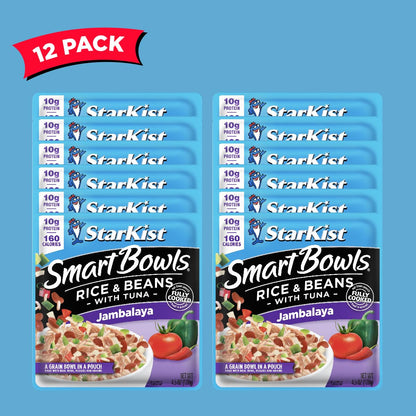 StarKist Smart Bowls Tuna, Rice and Beans, Jambalaya, 4.5 oz Pouch, Pack of 12 - Fresh Hearth