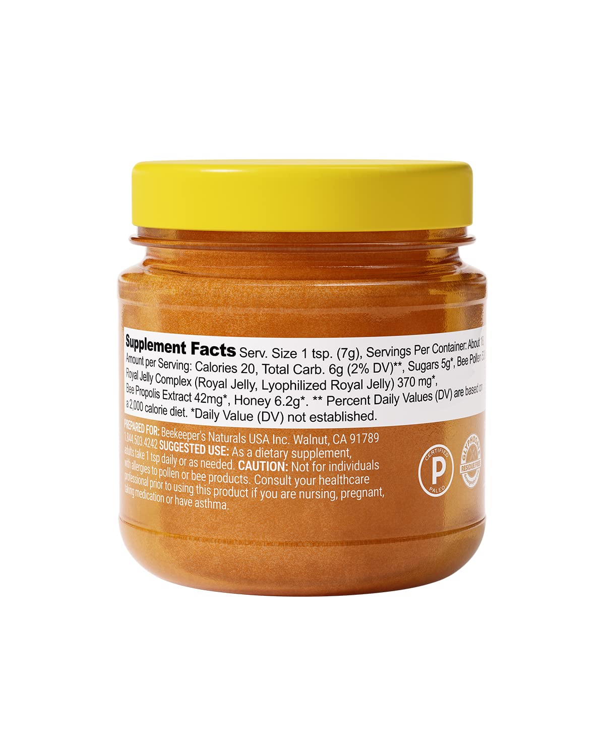 Superfood Honey by Beekeeper's Naturals - Bee Pollen, Royal Jelly, Propolis, Honey - Natural Energy, Immune Support, Mental Clarity, Athletic Performance (4.4 oz) - Fresh Hearth