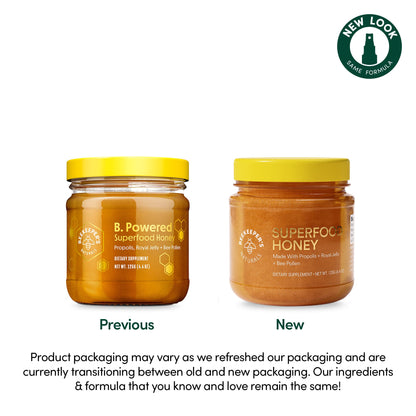 Superfood Honey by Beekeeper's Naturals - Bee Pollen, Royal Jelly, Propolis, Honey - Natural Energy, Immune Support, Mental Clarity, Athletic Performance (4.4 oz) - Fresh Hearth
