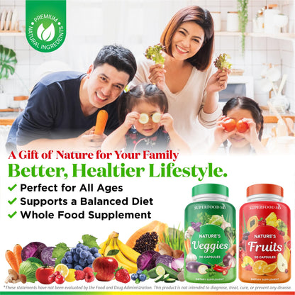 Superfood MD Fruits & Veggies Supplement - Whole Food Natural Superfoods - Supports Energy Levels, with Aloe Vera - Soy Free - 90 Count (Pack of 2) - Fresh Hearth