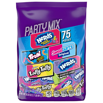 SweeTARTS Variety Party Mix, Individually Wrapped Assorted Candy, 28.6 Ounce (75 Count) - Fresh Hearth