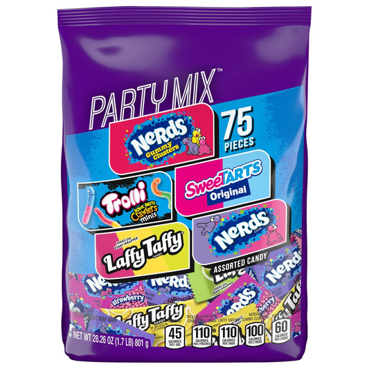 SweeTARTS Variety Party Mix, Individually Wrapped Assorted Candy, 28.6 Ounce (75 Count) - Fresh Hearth
