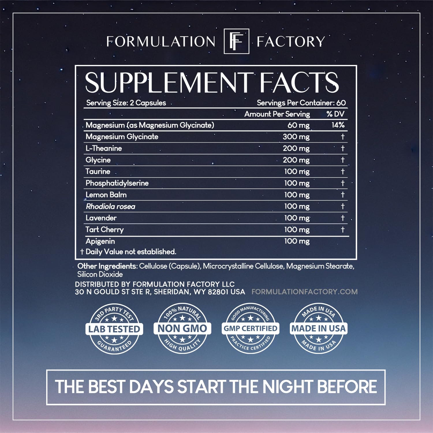 The Night Before 10 - in - 1 Midnight Maximizer Sleep Aid, Stress Relief, Cognition, Relaxation, Recovery, Focus, Magnesium Glycinate, L - Theanine & More, (120 Capsules – 2 Month Supply) - Fresh Hearth