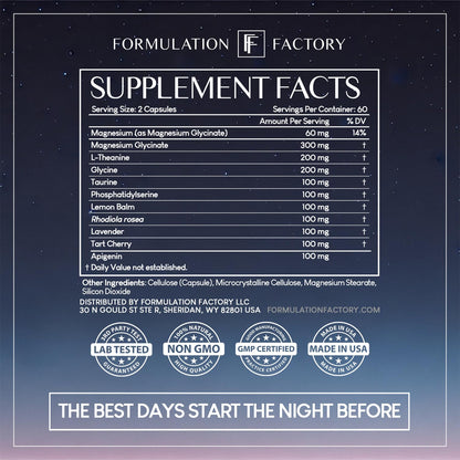 The Night Before 10 - in - 1 Midnight Maximizer Sleep Aid, Stress Relief, Cognition, Relaxation, Recovery, Focus, Magnesium Glycinate, L - Theanine & More, (120 Capsules – 2 Month Supply) - Fresh Hearth