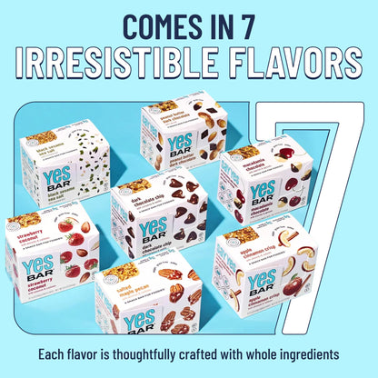 The YES Bar – Six Flavor Variety Pack – Plant Based Protein, Decadent Snack Bar – Vegan, Paleo, Gluten Free, Dairy Free, Low Sugar, Healthy Snack, Breakfast, Low Carb, Keto Friendly (Pack of 6) - Fresh Hearth