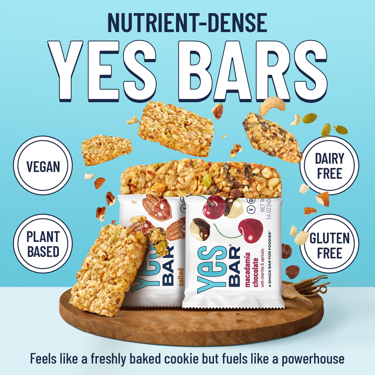 The YES Bar – Six Flavor Variety Pack – Plant Based Protein, Decadent Snack Bar – Vegan, Paleo, Gluten Free, Dairy Free, Low Sugar, Healthy Snack, Breakfast, Low Carb, Keto Friendly (Pack of 6) - Fresh Hearth