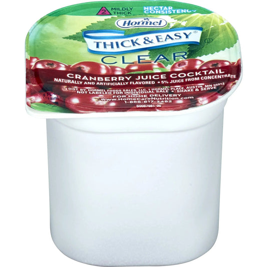 Thick & Easy Clear Thickened Cranberry Juice Cocktail, Nectar Consistency, 4 Ounce (24 Packs) - Fresh Hearth